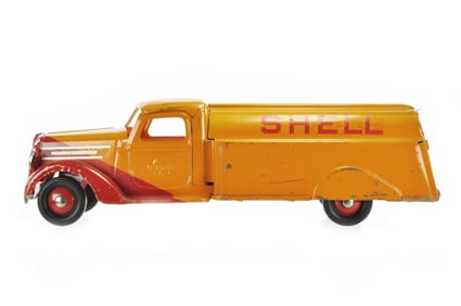 Buddy L Shell Oil Truck in Yellow and Red