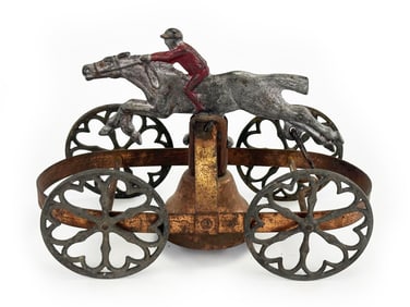 Rare Hubley Steeplechase Racing Horse Bell Toy