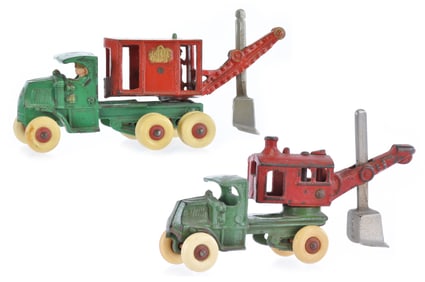 Two Hubley General Steam Shovel Mack Iron Toys