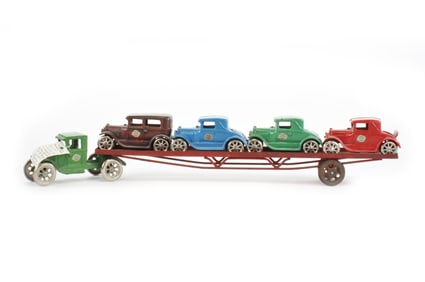 Arcade Toys 4 Car Transport Truck and Cars