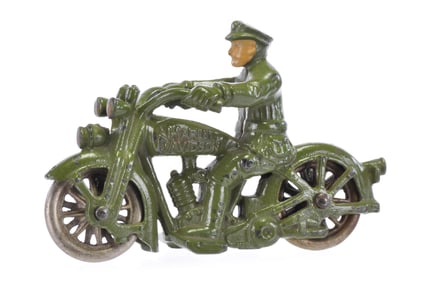 Green Harley Davidson Cast Iron Motorcycle Cop