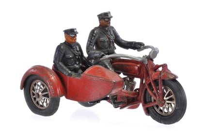 Red Indian Motorcycle with Sidecar