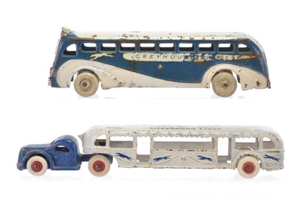 Arcade Century of Progress Bus and Greyhound Cast Iron Bus
