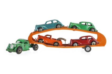 Rare Arcade Large Car Hauler with Autos Ca. 1940