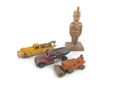 Kilgore Tractor & Roller, Arcade Dump, Hubley Wrecker & Cadet