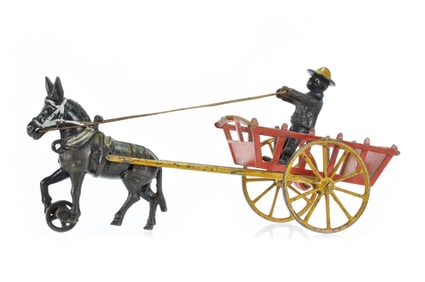 Cast Iron Horse Cart by Black Man by Wilkins
