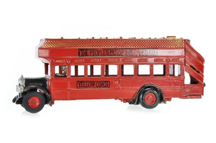 Arcade Peoples Motor Bus Lines Co. Yellow Coach Iron