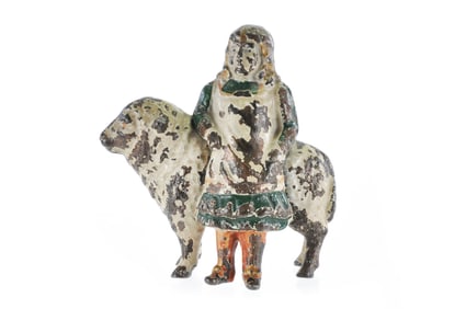 Mary and Her Little Lamb Ca. 1901 Cast Iron Still Bank