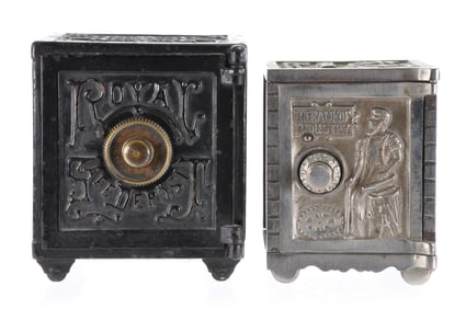 Kenton Bank of Industry and Henry Hart Co. Royal Safe Deposit Combo Safe Banks