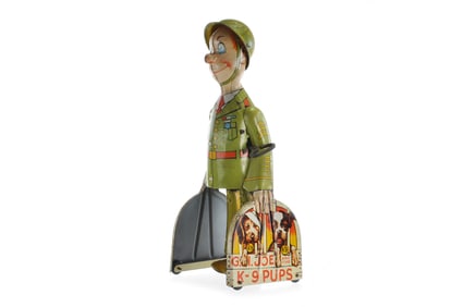 Unique Art Tin Litho Windup G.I. Joe & the K-9 Pups