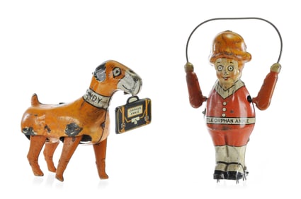Marx Little Orphan Annie and Sandy Tin Litho Windups