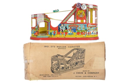 J. Chein Tin Litho Windup No. 275 Rollercoaster Boxed