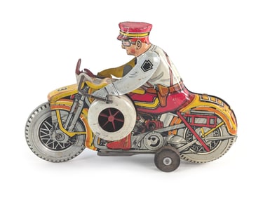 Louis Marx Windup Tin Litho Motorcycle Works