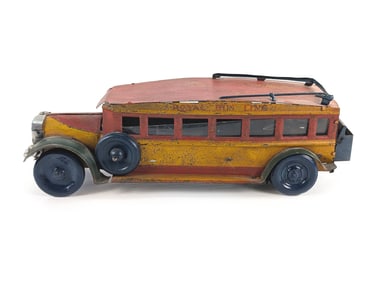 Louis Marx Windup Tin Litho Royal Bus Line Bus