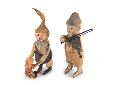 Pair of Schuco Gnomes or Elf Windup Toys Works No Key Included