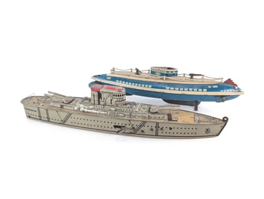 Marx & Wolverine Windup Tin Litho Battleships Works