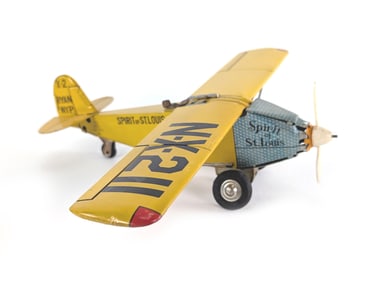 HTC Japanese Tin Litho Friction Airplane Spirit of St. Louis NX211 Works