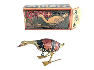 Girard #86 Tin Litho Windup Gobbling Goose Works Boxed