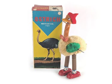 Japanese Mechanical Windup Toy Ostrich #529 MIB Works