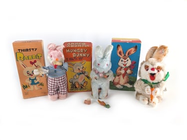 3 Windup Rabbit Bunnies. 2 Are Japanese, 1 Is Germany Boxed Works