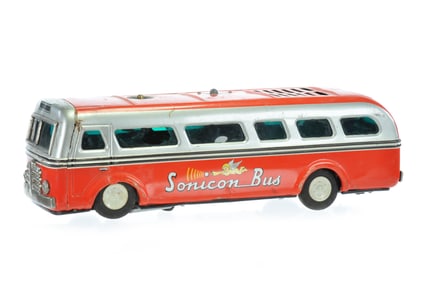 Masudaya Sonicon Japanese Batt. Op. Tin Bus