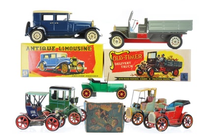 Large Old Timer Tin Auto Lot of 5 by Modern Toys, MT and SSS
