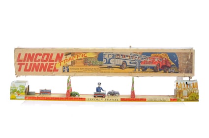 Boxed Lincoln Tunnel Tin Windup by Unique Art Co.