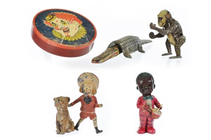 Character and Animal Lot of 5, Clown, Drummer, Buster Brown Plus