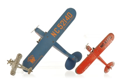 Toy Airplane Lot of 3 Cast Iron & Piper Cubs