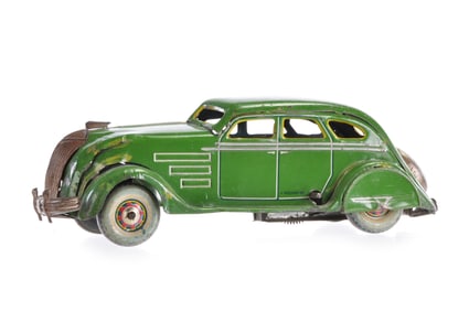 1936 Green Chrysler Airflow by CK, Japan Tin Windup
