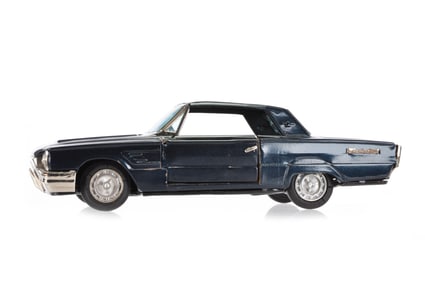 Ford Thunderbird Tin Car in Metallic Blue, Bandai Japan