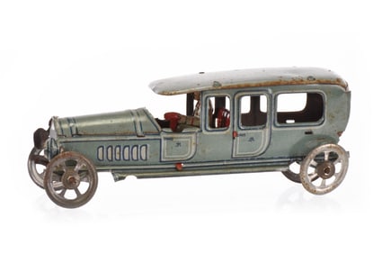 J. Meier Tin Penny Toy Grey Limousine with Driver