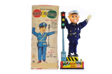 Toyo Plaything Mr Traffic Policeman B/O with Box, Japan