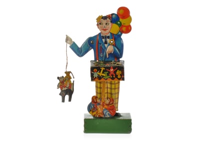 J. Distler Toy Peddler Tin Windup with Mickey Mouse