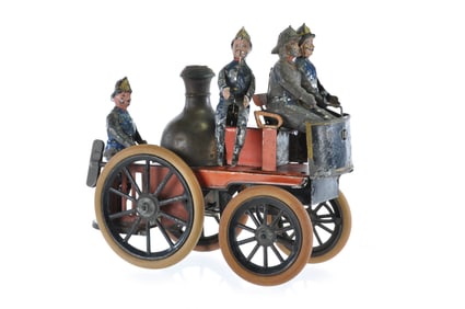 Gunthermann 1900s Fire Pumper with Men Tin Windup