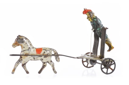 Early American Tin Acrobat and Horse Toy