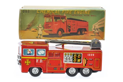 Unusual Chemical Fire Engine 1229 Tin with Box