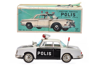 Ichiko Polis / Police Tin Car with Box, Japan