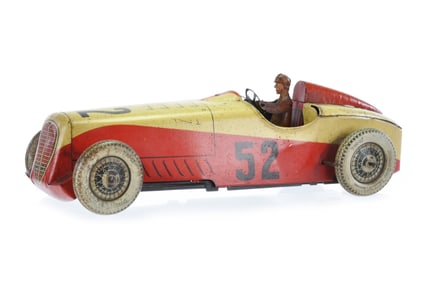 Large #52 CR Race Car, France Tin Windup
