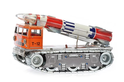 T-12 Guided Missile Tank, Daiya Japan Tin Toy