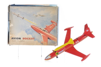 Avion Rocket FG6. French Boxed Airplane Toy with Missile