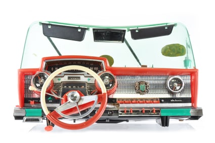 Deluxe 1960s Kids Car Dashboard Toy with Windshield