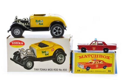 Tonka Mod Rod No. 450 and Matchbox No. 59 Boxed Toys