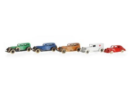 Tootsietoy Graham Sedan, Ambulance, and Hubley Lot of 5