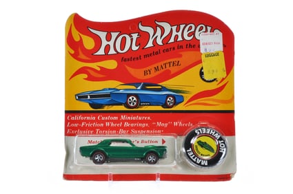 Custom Cougar Green Redline Hotwheels with U.S. White Interior