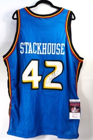 Jerry Stackhouse No. 42 AUTOGRAPHED Jersey Detroit Pistons w/COA