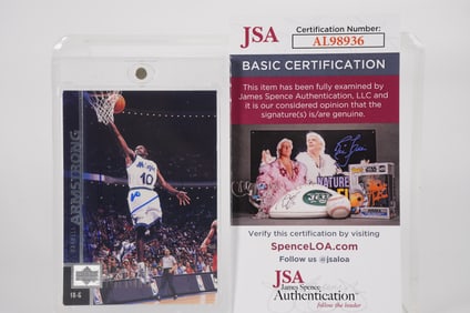 Darrell Armstrong No. 10 AUTOGRAPHED Trading Card Orlando Magic w/COA