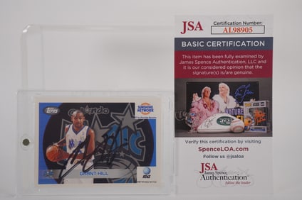 Grant Hill No. 33 AUTOGRAPHED Trading Card Orlando Magic w/COA