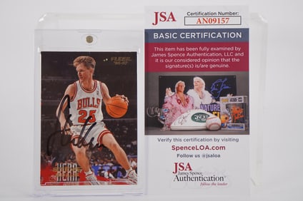 Steve Kerr No. 25 Autographed Trading Card Chicago Bulls w/COA