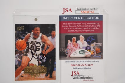 Doc Rivers No. 25 Autographed Trading Card San Antonio Spurs w/COA